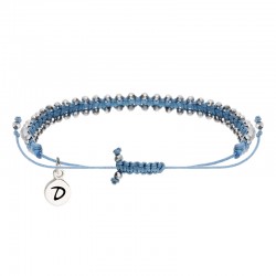 Bracelet cordon bleu LE MAGNIFIQUE - Macramé & Pierres fines Terahertz