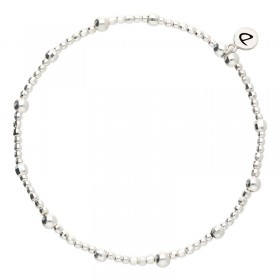 Bracelet élastique en argent LE MIGNON - Perles lisses & facettées DORIANE BIJOUX