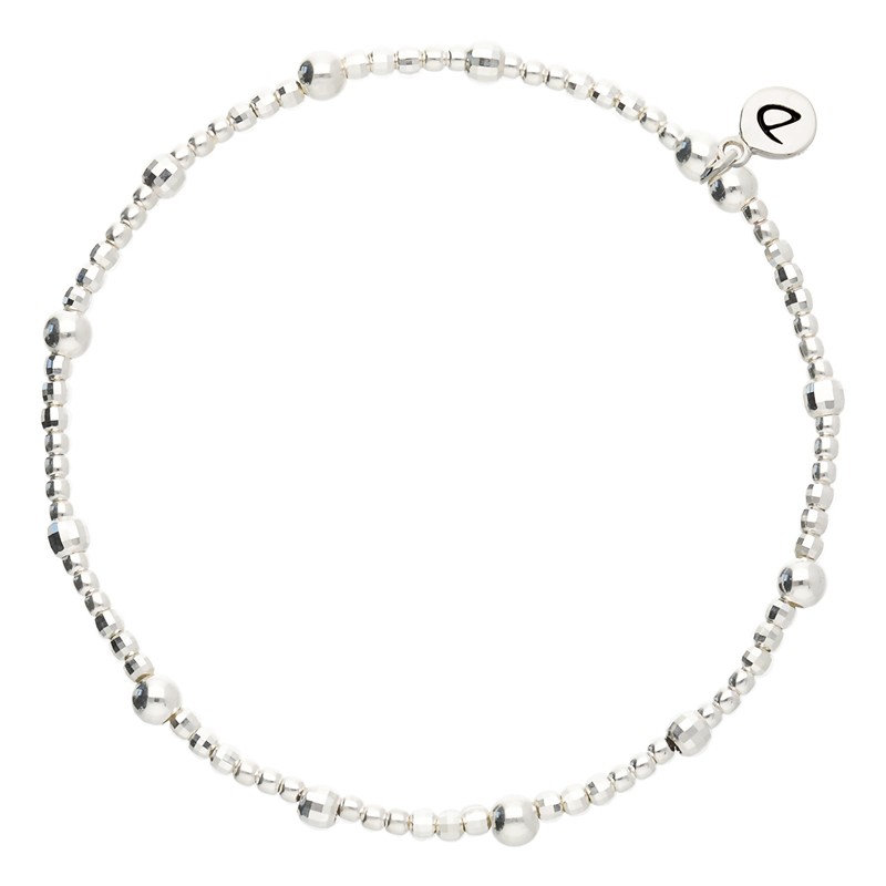 Bracelet élastique en argent LE MIGNON - Perles lisses & facettées DORIANE BIJOUX