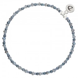 Bracelet fin élastiqué BLEU MATALA argent - Miyuki & Perles de verre DORIANE Bijoux