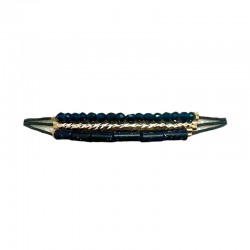 Bracelet multirangs DONA BLAU MARINE 4 - Cordons, tubes dorés & Miyukis - BY GARANCE