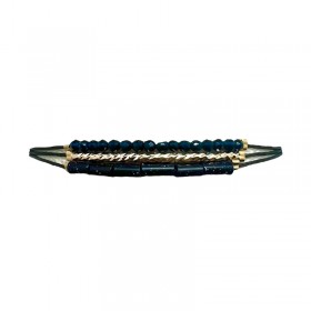 Bracelet multirangs DONA BLAU MARINE 4 - Cordons, tubes dorés & Miyukis - BY GARANCE