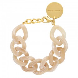 Bracelet FLAT CHAIN HONEY MARBLE Doré, Maillons miel - VANESSA BARONI