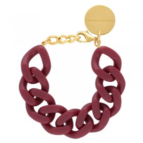 Bracelet FLAT CHAIN MATT BORDEAUX Doré, Maillons rouge bordeaux - VANESSA BARONI