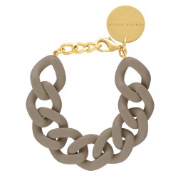 Bracelet FLAT CHAIN MATT LIGHT TAUPE Doré, Maillons taupe - VANESSA BARONI