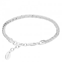 Bracelet Jonc souple en argent - Maille Framboisine 4 mm