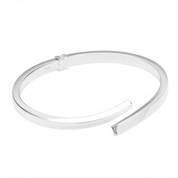 Bracelet Bangle ouvert en Argent - Jonc Plat & Croisé - CANYON