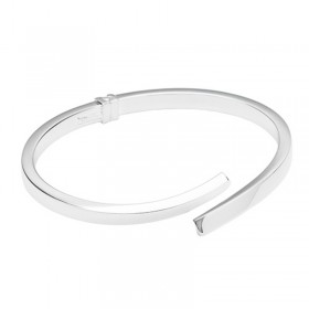 Bracelet Bangle ouvert en Argent - Jonc Plat & Croisé - CANYON