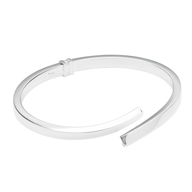 Bracelet Bangle ouvert en Argent - Jonc Plat & Croisé - CANYON