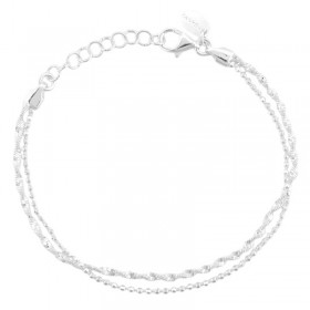 Bracelet fin en Argent - Chaînes, mailles micro-boules & torsadée - CANYON