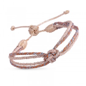 Bracelet ajustable IRIS Rose Gold Sunset  - Fils d'or tressés cuivrés  MAAYAZ