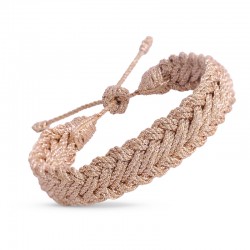 Bracelet ajustable AZAL Rose Gold - fils d'or tressés croisés or rose MAAYAZ