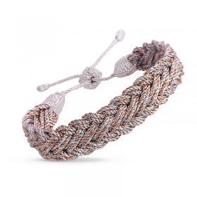 Bracelet ajustable AZAL 1 Silver Sunset - fils d'or tressés cuivrés Maayaz