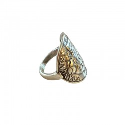 Bague large Marianne BLANCHE Métal - Pièce de Monnaie frappée incurvée TAILLE 52