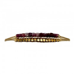 Bracelet BARB VIOLET doré - Cordons, perles & Pierres fines - BY GARANCE