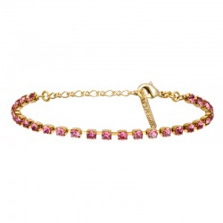 Bracelet fin PRECIOUS ROSE doré - Cristaux Prestige carrés - SATELLITE