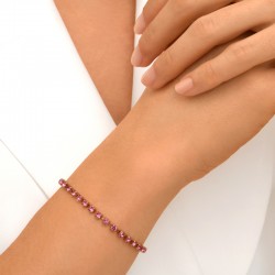 Bracelet fin PRECIOUS ROSE doré - Cristaux Prestige carrés