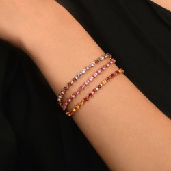 Bracelet fin PRECIOUS ROSE doré - Cristaux Prestige carrés - SATELLITE