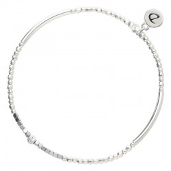 Bracelet élastique Flirting en Argent - Tubes & Perles grises - DORIANE Bijoux