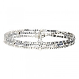 Bracelet élastique en Argent 3 tours - Santa-Giulia gris - DORIANE Bijoux