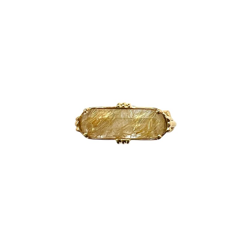 Bague ajustable Or - Pierre Barrette Quartz rutile transversale AU FIL DE LO