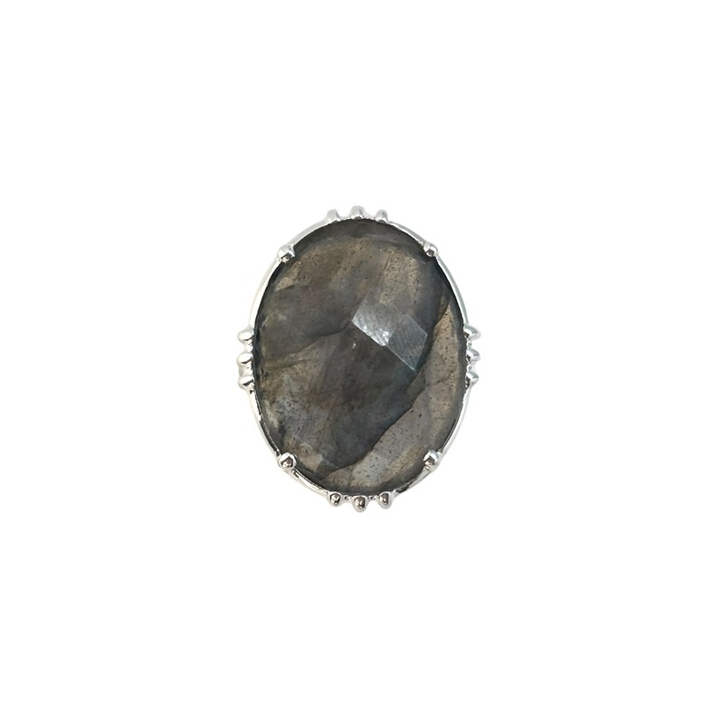 Bague ajustable Argent - Grosse pierre Labradorite ovale