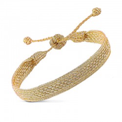 Bracelet ajustable IZY Gold - fils d'or tressés dorés MAYAAZ