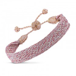 copy of Bracelet ajustable IZY Gold Denim - fils d'or tressés bleu doré MAYAAZ