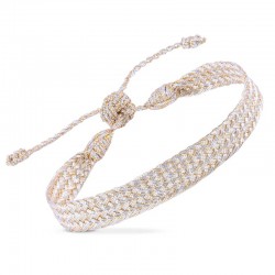 Bracelet ajustable ANIA Gold and Silver - Fils d'or tressés argent doré MAYAAZ