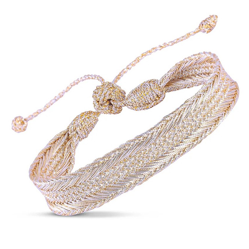 Bracelet NERRY Gold and Silver - fils d'or tressés argent doré MAYAAZ