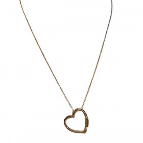 Collier court ajustable Or - Pendentif grand coeur & Citrines - Au Fil De Lo