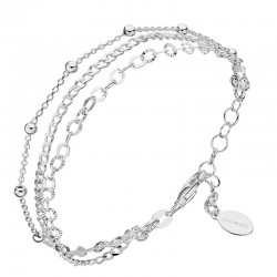 Bracelet fin multirangs en Argent - Chaîne boules & Chaînes maillons - CANYON