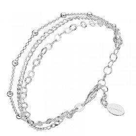 Bracelet fin multirangs en Argent - Chaîne boules & Chaînes maillons - CANYON