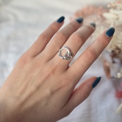 Bague fine en argent - Deux anneaux lisses entrelacés TAILLE 56