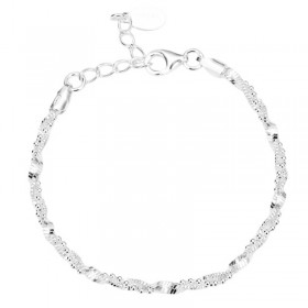 Bracelet en Argent - Chaînes serpent & Mini-boules torsadées - CANYON