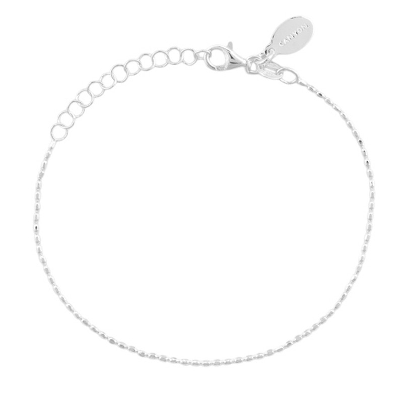 Bracelet fin en Argent - Chaîne maillons micro-cubes - CANYON