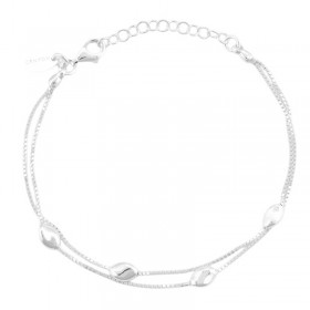 Bracelet multirangs fin en Argent - Chaînettes maillons petits ovales - CANYON