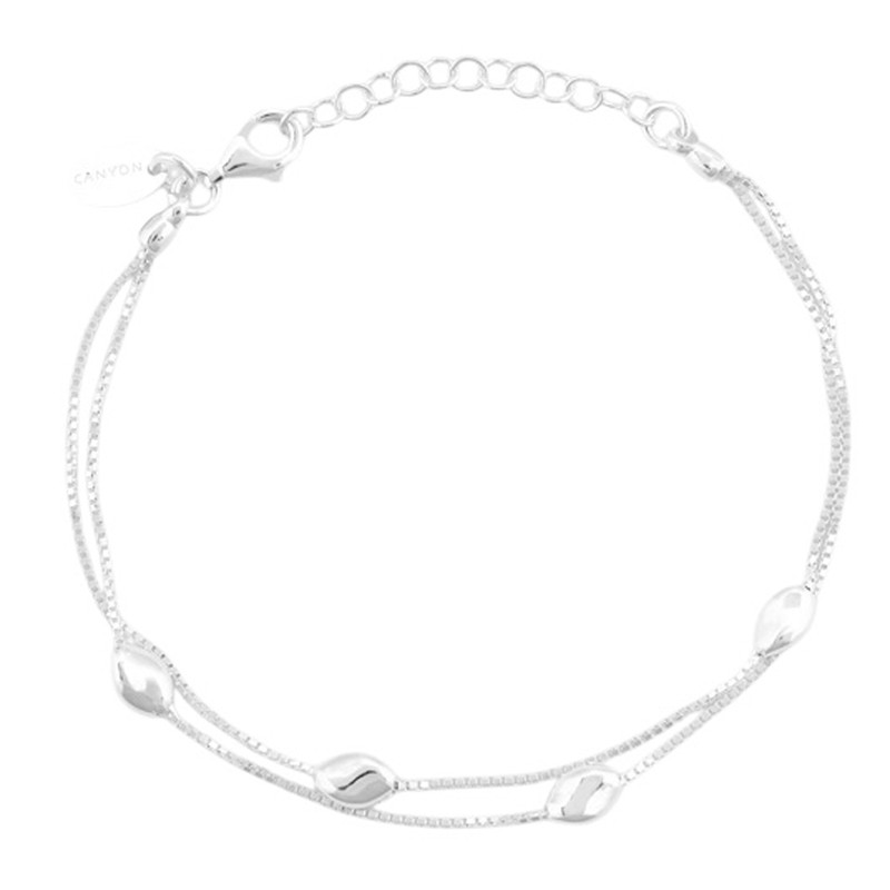 Bracelet multirangs fin en Argent - Chaînettes maillons petits ovales - CANYON