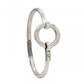 Bracelet jonc plaqué argent SLIM BUBBLE - Anneau Mors rond - CXC