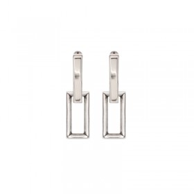 Boucles d'oreilles pendants rectangles 2 en 1 COLOSSUS plaqué argent  -CXC