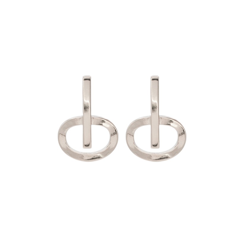 Boucles d'oreilles pendants rectangles 2 en 1 COLOSSUS plaqué argent