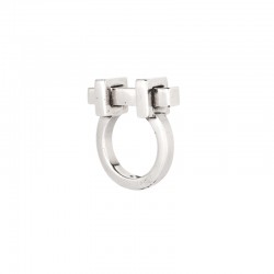 Bague large barre BEAM plaqué argent - CXC