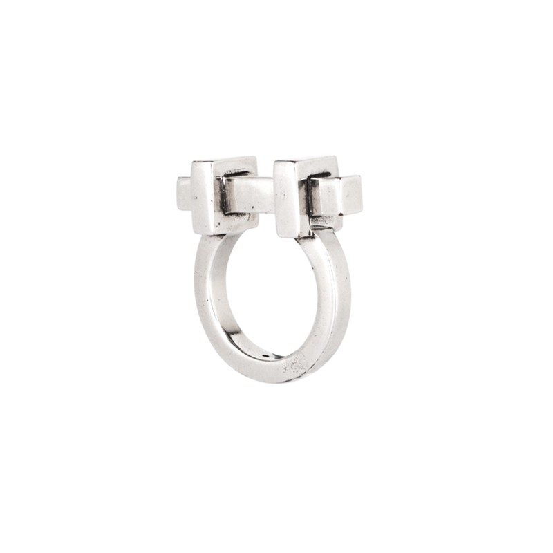 Bague large barre BEAM plaqué argent - CXC