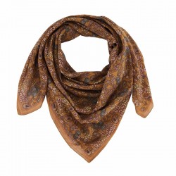 Foulard en voile de coton - ARABESQUE OCRE - Gabrielle Paris