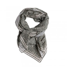 Foulard en voile de coton - LEOPARD KAKI - Gabrielle Paris