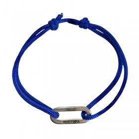 Bracelet Cordon message bleu - Maillon ovale gravé MY DAD - Loop And Co