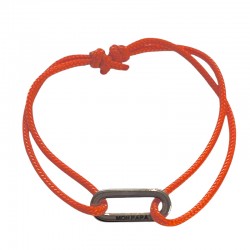 Bracelet Cordon message orange - Maillon ovale gravé MY DAD - Loop And Co