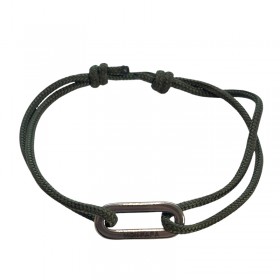 Bracelet Cordon message noir - Maillon ovale gravé MY DAD - Loop And Co