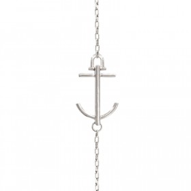 Bracelet fin chaîne plaqué argent SLIM ANCHOR CHAIN - Ancre marine CXC BIJOUX