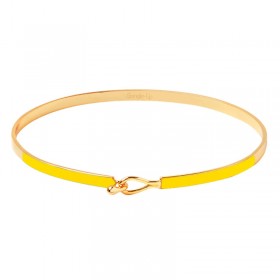 Bracelet jonc fermé fin LILY - Email jaune sunny doré - BANGLE UP